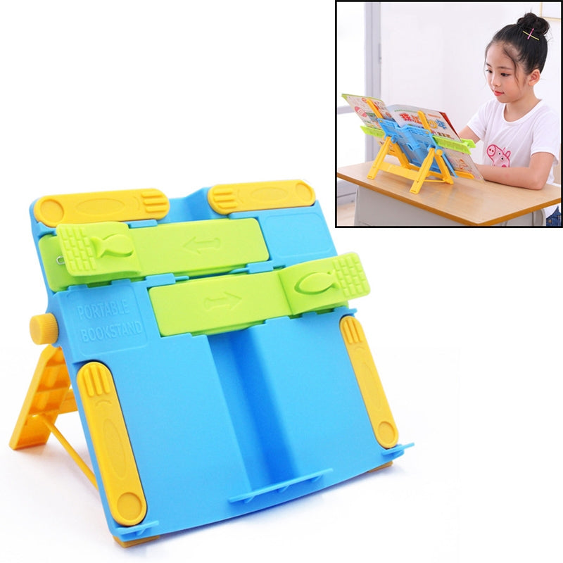 ELECTROPRIME Creative Folding Bookshelf Upgraded Portable Folding Student Book Stand Book Holder(Blue)