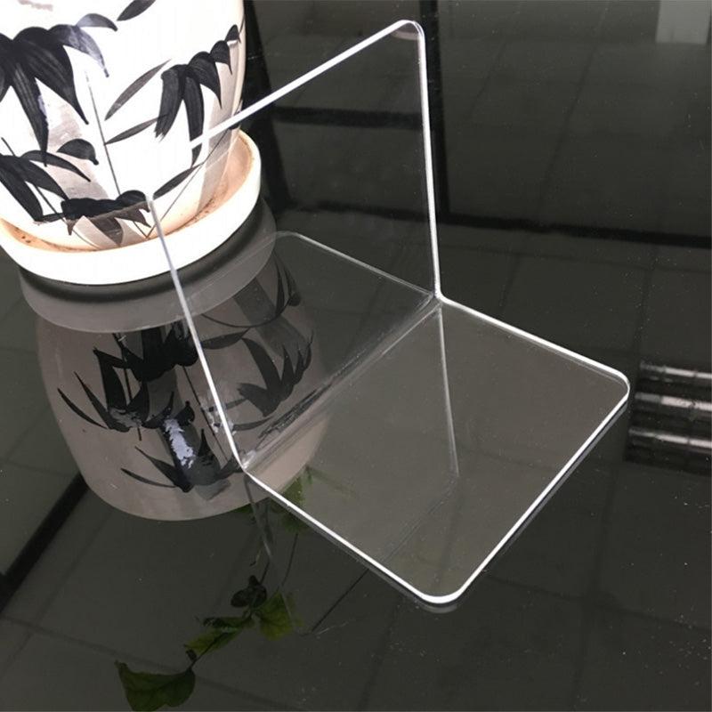ELECTROPRIME Clear Acrylic Bookends L-shaped Desk Organizer Desktop Book Holder School Stationery Office Accessories