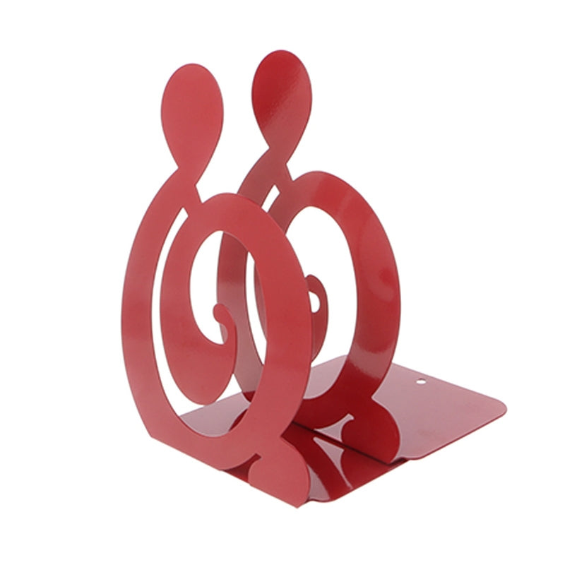 ELECTROPRIME 2 PCS Musical Note Metal Bookends Iron Support Holder Desk Stands For Books(Red Treble)