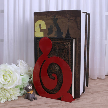 ELECTROPRIME 2 PCS Musical Note Metal Bookends Iron Support Holder Desk Stands For Books(Black Treble)