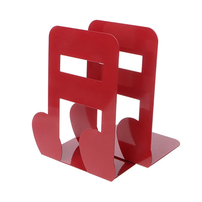 ELECTROPRIME 2 PCS Musical Note Metal Bookends Iron Support Holder Desk Stands For Books(Red Sixteenth)