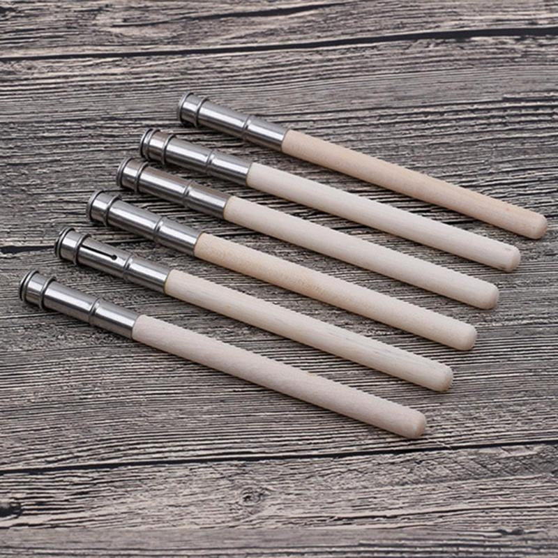 ELECTROPRIME 2 PCS Wood Single Head Pencil Extender Holder Sketch School Office Art Write Tool