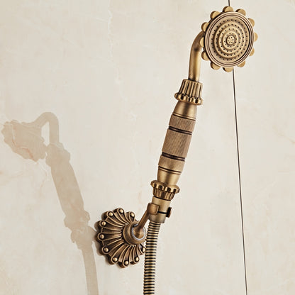 ELECTROPRIME Full Copper Retro Bathroom Luxury Hot and Cold Shower Set