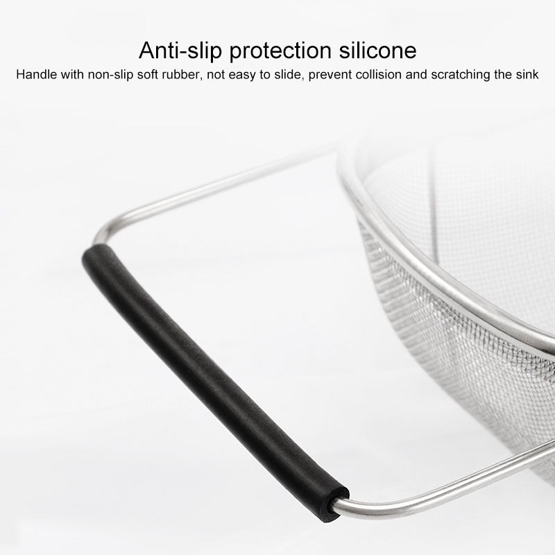 ELECTROPRIME Stainless Steel Foldingf Filter Kitchen Tools Drainage Household Retractable Vegetable Fruit Basket, Size:24x34x11cm