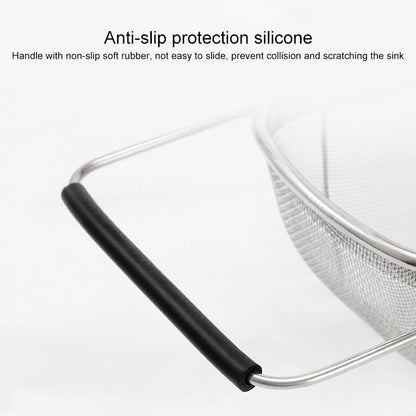 ELECTROPRIME Stainless Steel Foldingf Filter Kitchen Tools Drainage Household Retractable Vegetable Fruit Basket, Size:18x27x11cm