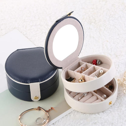 ELECTROPRIME 2 Tiers Jewelry Portable Box Makeup Earrings Case Storage Organizer Container(White)