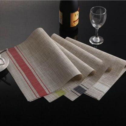 ELECTROPRIME 2 PCS Durable PVC Table Mats Coffee Cup Pad Braided Slip Placemats, Size: 30x45cm(Green)