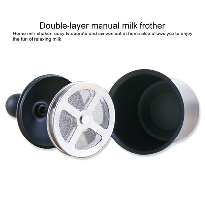 ELECTROPRIME Pump Creamer Stainless Steel Double Mesh Manual Coffee Milk Foam Frothing Pitcher Froth Pump Foamer Cup, Capacity:400cc