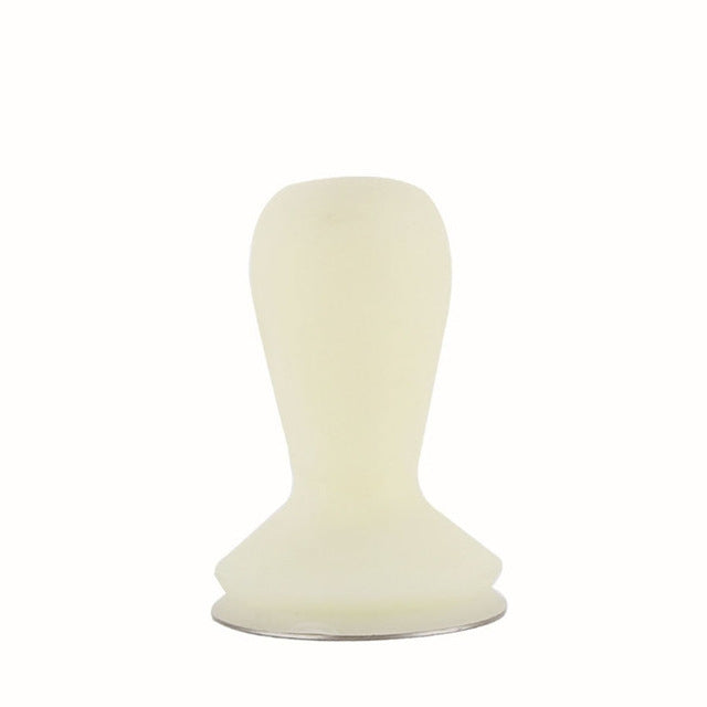 ELECTROPRIME 58mm Coffee Tamper Coloured Silicone Frosted Handle Coffee Hammer 304 Stainless Steel Powder Press Coffee Accessories Milk White