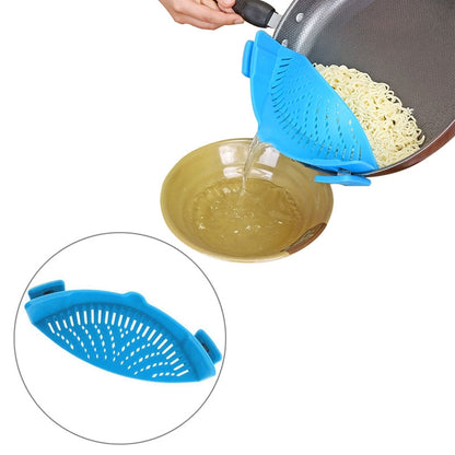 ELECTROPRIME Silicone Pot Filter Kitchen Clip Pot Filter Drain Excess Liquid Drain Pasta Vegetable Cookware