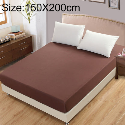 ELECTROPRIME Plain Mattress Protector Bed Mat Mattress Cover Fitted Sheet, Size:150X200cm(Coffee)