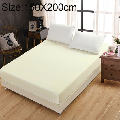 ELECTROPRIME Plain Mattress Protector Bed Mat Mattress Cover Fitted Sheet, Size:150X200cm(Beige Yellow)