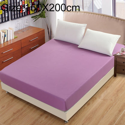ELECTROPRIME Plain Mattress Protector Bed Mat Mattress Cover Fitted Sheet, Size:150X200cm(Lilac)