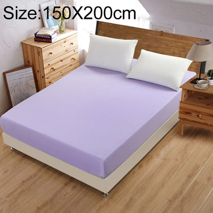 ELECTROPRIME Plain Mattress Protector Bed Mat Mattress Cover Fitted Sheet, Size:150X200cm(Purple)