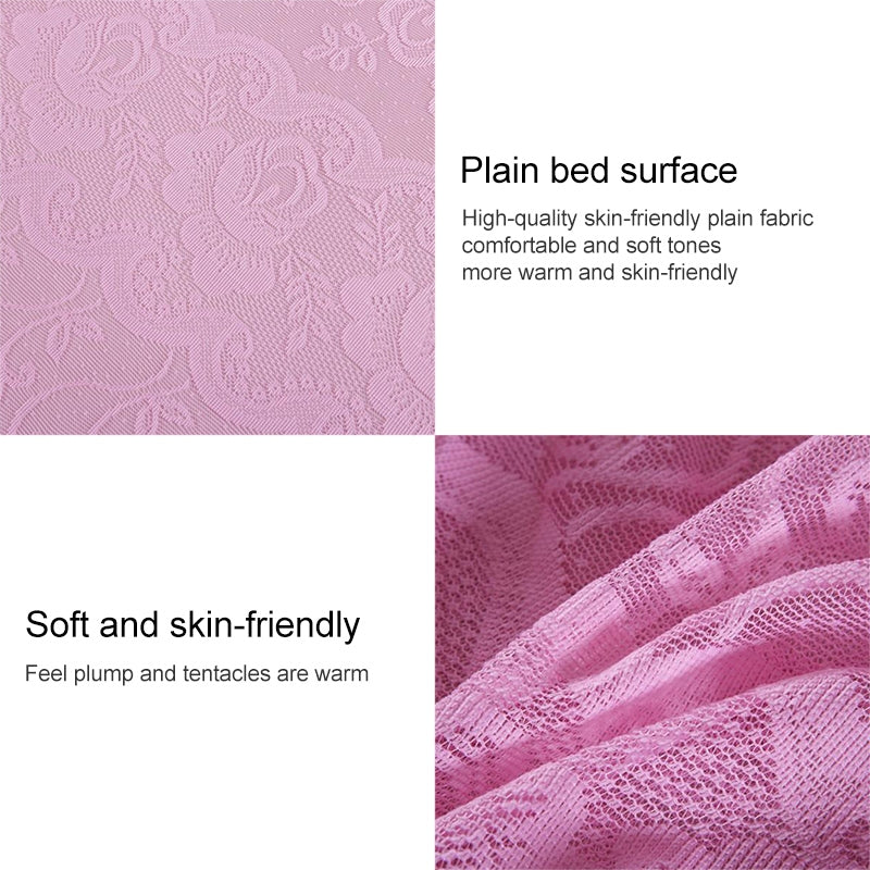 ELECTROPRIME Lace Bed Skirt Sheet Princess Bedspread Mattress Cover, Size:200X220cm(Pink)