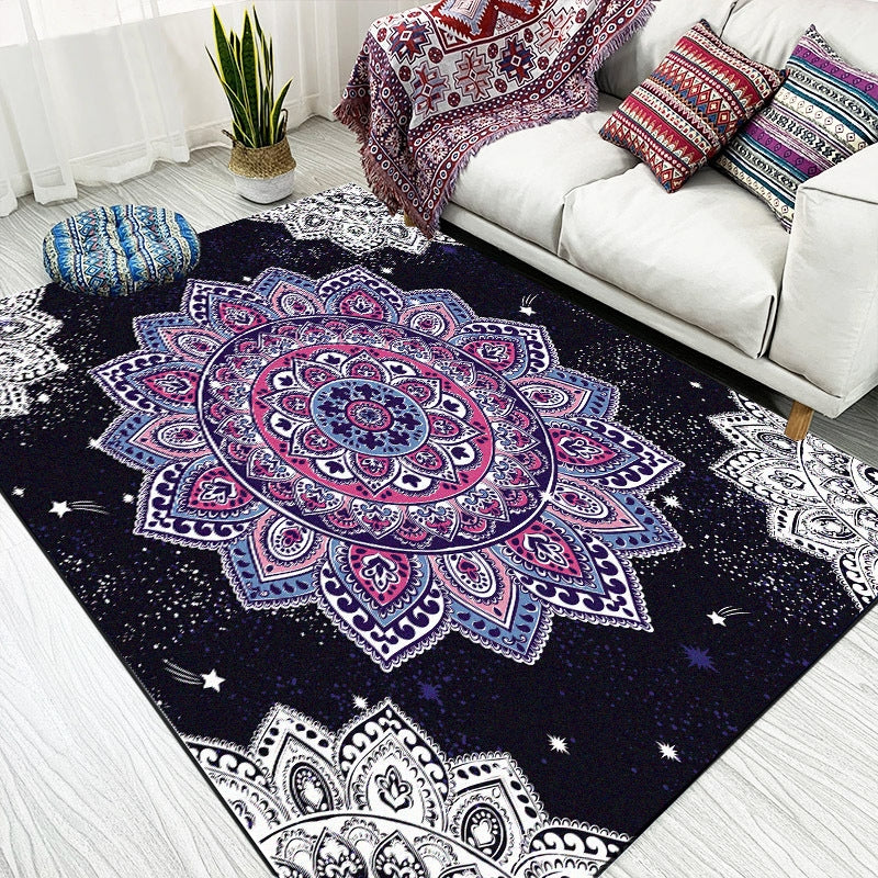 ELECTROPRIME National Style Abstract Dark Blue Art Carpets Living Room Bedroom Floor Mat, Size:80x120cm