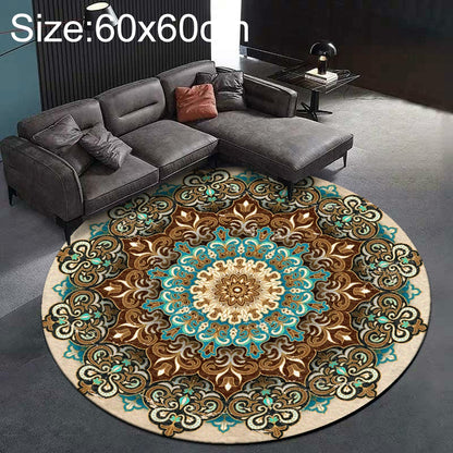 ELECTROPRIME Ethnic Carpet Camel Mandala Flower Carpet Non-slip Floor Mat, Size:Diameter 60cm(Gray)
