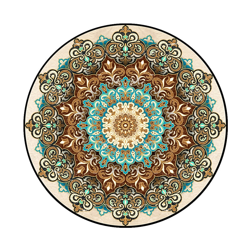 ELECTROPRIME Ethnic Carpet Camel Mandala Flower Carpet Non-slip Floor Mat, Size:Diameter 60cm(Gray)