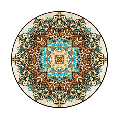 ELECTROPRIME Ethnic Carpet Camel Mandala Flower Carpet Non-slip Floor Mat, Size:Diameter 60cm(Gray)