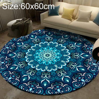 ELECTROPRIME Ethnic Carpet Camel Mandala Flower Carpet Non-slip Floor Mat, Size:Diameter 60cm(Blue)