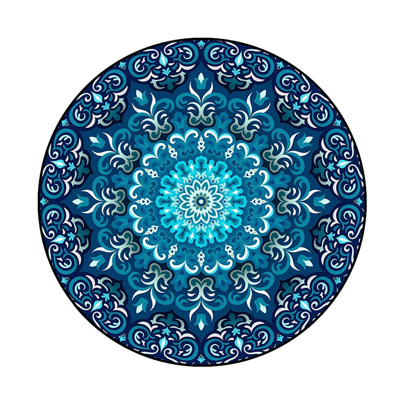 ELECTROPRIME Ethnic Carpet Camel Mandala Flower Carpet Non-slip Floor Mat, Size:Diameter 60cm(Blue)