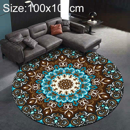 ELECTROPRIME Ethnic Carpet Camel Mandala Flower Carpet Non-slip Floor Mat, Size:Diameter 100cm(Flower)