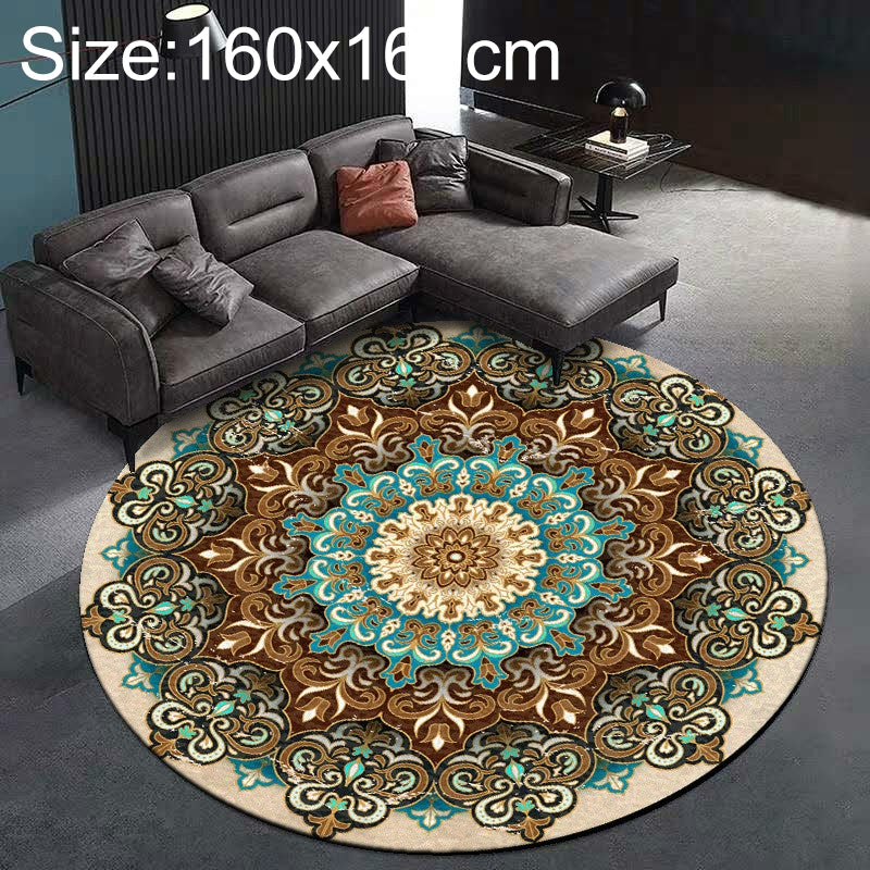 ELECTROPRIME Ethnic Carpet Camel Mandala Flower Carpet Non-slip Floor Mat, Size:Diameter 160cm(Gray)