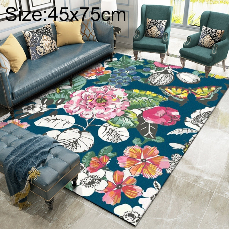ELECTROPRIME Country Flower Butterfly Door Mat Non-slip Floor Carpet, Size:45x75cm