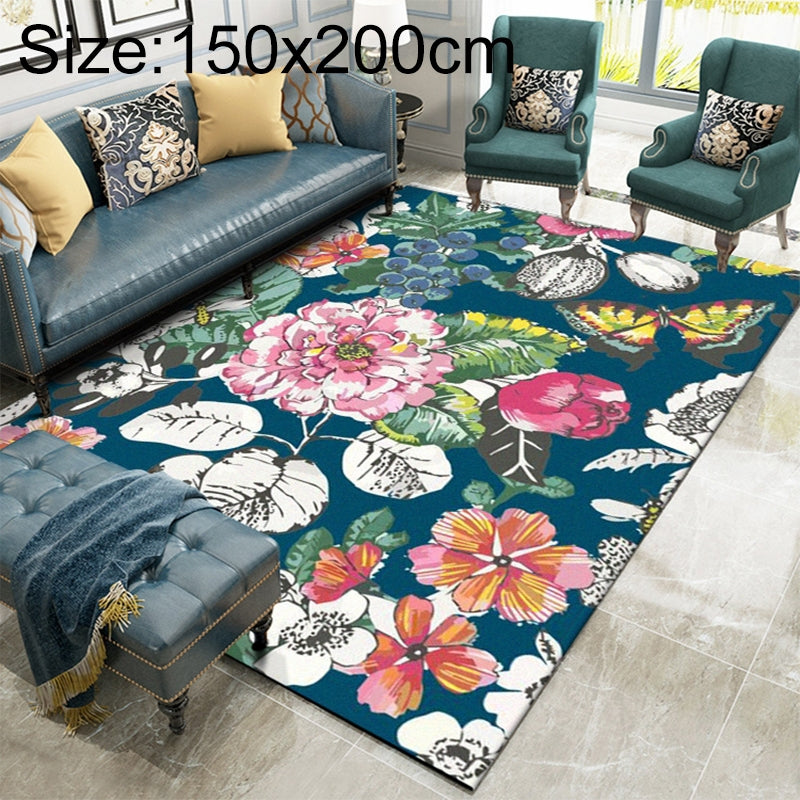 ELECTROPRIME Country Flower Butterfly Door Mat Non-slip Floor Carpet, Size:150x200cm