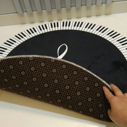 ELECTROPRIME Music Symbol Piano Key  Round Carpet  Home Bedroom Mat Floor Decoration Rug, Diameter: 80cm(Round Piano)