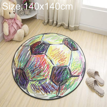 ELECTROPRIME Circular Water Uptake Carpet  Floot Mat Cartoon Door Mat, Diameter: 140cm(Football)