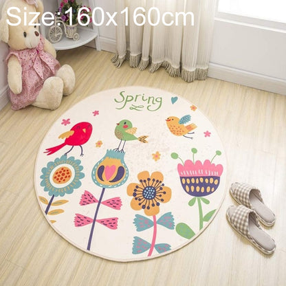 ELECTROPRIME Circular Water Uptake Carpet  Floot Mat Cartoon Door Mat, Diameter: 160cm(Bird)