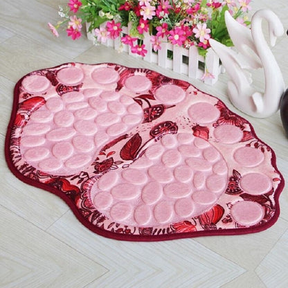 ELECTROPRIME Foot-type 3D Pebbles Embossed Ankle Anti Slip Absorbent Mat, Size:40x60cm(Red)