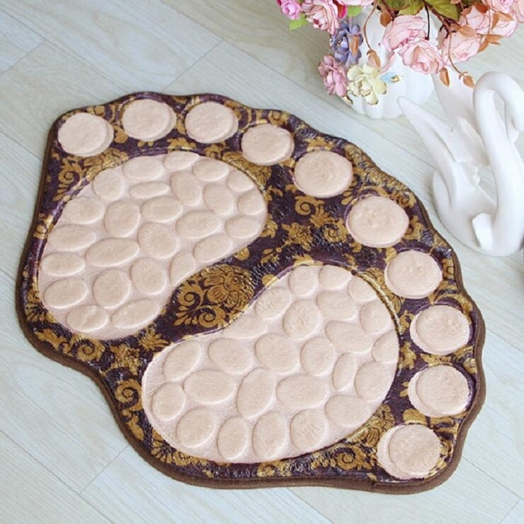 ELECTROPRIME Foot-type 3D Pebbles Embossed Ankle Anti Slip Absorbent Mat, Size:40x60cm(Gold)