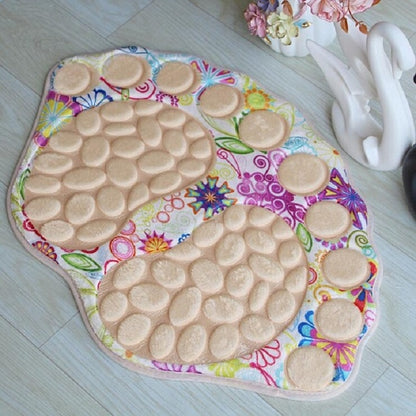 ELECTROPRIME Foot-type 3D Pebbles Embossed Ankle Anti Slip Absorbent Mat, Size:40x60cm(Color Flowers)