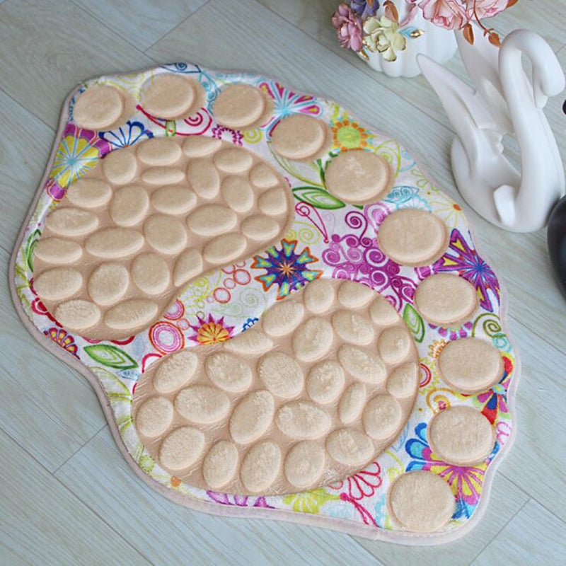 ELECTROPRIME Foot-type 3D Pebbles Embossed Ankle Anti Slip Absorbent Mat, Size:40x60cm(Color Flowers)