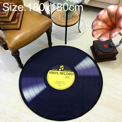 ELECTROPRIME Creative Retro 3D DVR Record Carpet Round CD Floor Mat Home Decor Living Room Kid Bedroom Decoration  Rug, Diameter 180cm(Yellow)