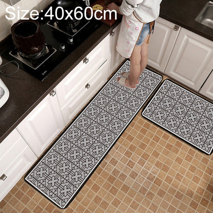 ELECTROPRIME Geometric Lattice Carpet Kitchen Bath Antiskid Mat, Size:40x60cm(Geometric Gray)