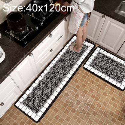 ELECTROPRIME Geometric Lattice Carpet Kitchen Bath Antiskid Mat, Size:40x120cm(Geometric European)