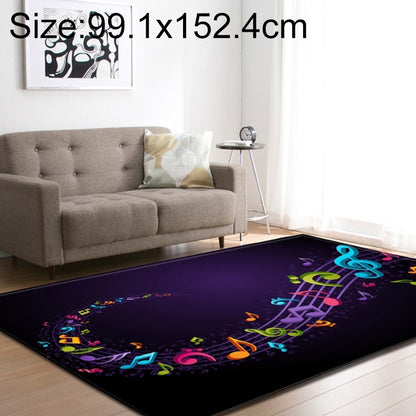ELECTROPRIME Retro Mat Flannel Velvet Carpet Play Basketball Game Mats Baby Crawling Bed Rugs, Size:99.1x152.4cm(Musical Symbol)
