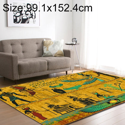 ELECTROPRIME Retro Mat Flannel Velvet Carpet Play Basketball Game Mats Baby Crawling Bed Rugs, Size:99.1x152.4cm(Ethnic Tribe)