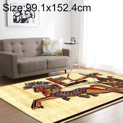 ELECTROPRIME Retro Mat Flannel Velvet Carpet Play Basketball Game Mats Baby Crawling Bed Rugs, Size:99.1x152.4cm(Shoot Horses Tribe)