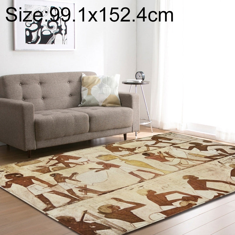 ELECTROPRIME Retro Mat Flannel Velvet Carpet Play Basketball Game Mats Baby Crawling Bed Rugs, Size:99.1x152.4cm(Labor Tribe)