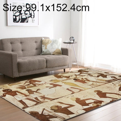 ELECTROPRIME Retro Mat Flannel Velvet Carpet Play Basketball Game Mats Baby Crawling Bed Rugs, Size:99.1x152.4cm(Labor Tribe)
