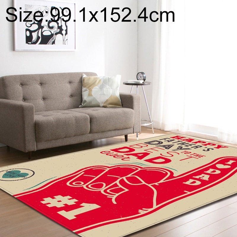 ELECTROPRIME Retro Mat Flannel Velvet Carpet Play Basketball Game Mats Baby Crawling Bed Rugs, Size:99.1x152.4cm(Words Hand)