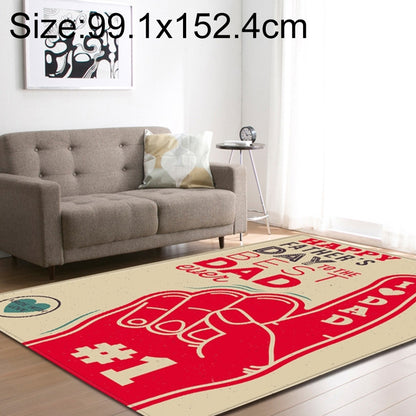 ELECTROPRIME Retro Mat Flannel Velvet Carpet Play Basketball Game Mats Baby Crawling Bed Rugs, Size:99.1x152.4cm(Words Hand)