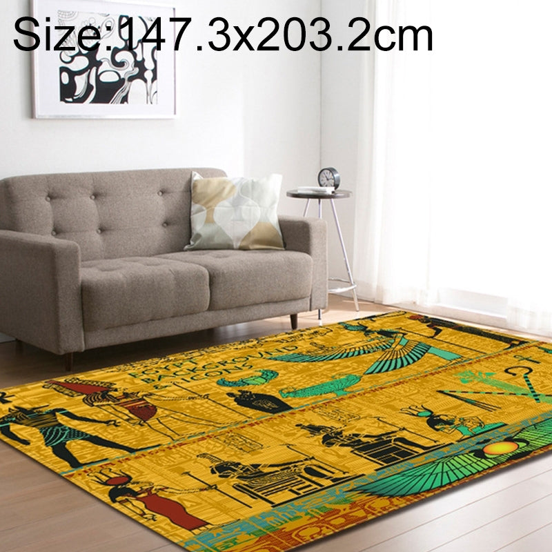 ELECTROPRIME Retro Mat Flannel Velvet Carpet Play Basketball Game Mats Baby Crawling Bed Rugs, Size:147.3x203.2cm(Ethnic Tribe)
