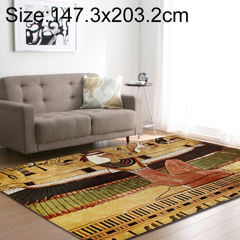 ELECTROPRIME Retro Mat Flannel Velvet Carpet Play Basketball Game Mats Baby Crawling Bed Rugs, Size:147.3x203.2cm(Dance Tribe)