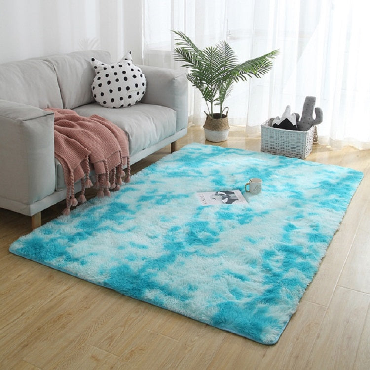 ELECTROPRIME Simple Sofa Bedside Gradient Carpet Living Room Bedroom Mat, Color:Light Blue, Size:40x60cm