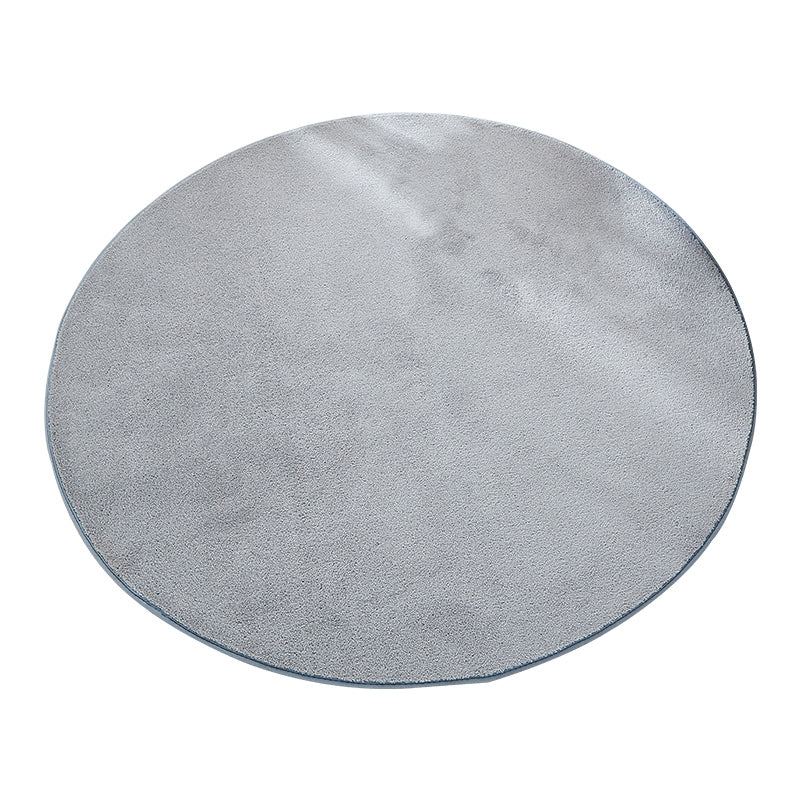 ELECTROPRIME KSolid Round Carpet Soft Fleece Mat Anti-Slip Area Rug Kids Bedroom Door Mats, Size:Diameter: 80cm(Red)